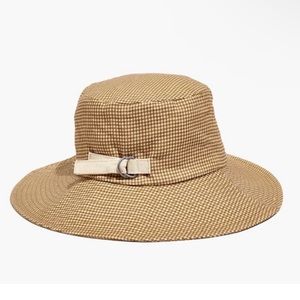 Madewell accessories packable beige/cream gingham hat size small/medium